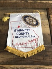 Drapeau / fanion vintage Rotary Club, comté de Gwinnett Géorgie
