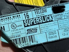 Encore Wire & Cable  #16awg 26 Stranded TFFN/AWM/MTW Building Wire Yellow /100ft