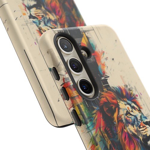 Phone Case for iPhone, Pixel, Galaxy - Lion Retro Abstract Colorful Cover - Picture 116 of 191