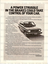 1974 Volvo Vintage Magazine Ad Volvo Braking Safety