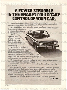 1974 Volvo Vintage Magazine Ad  Volvo Braking Safety