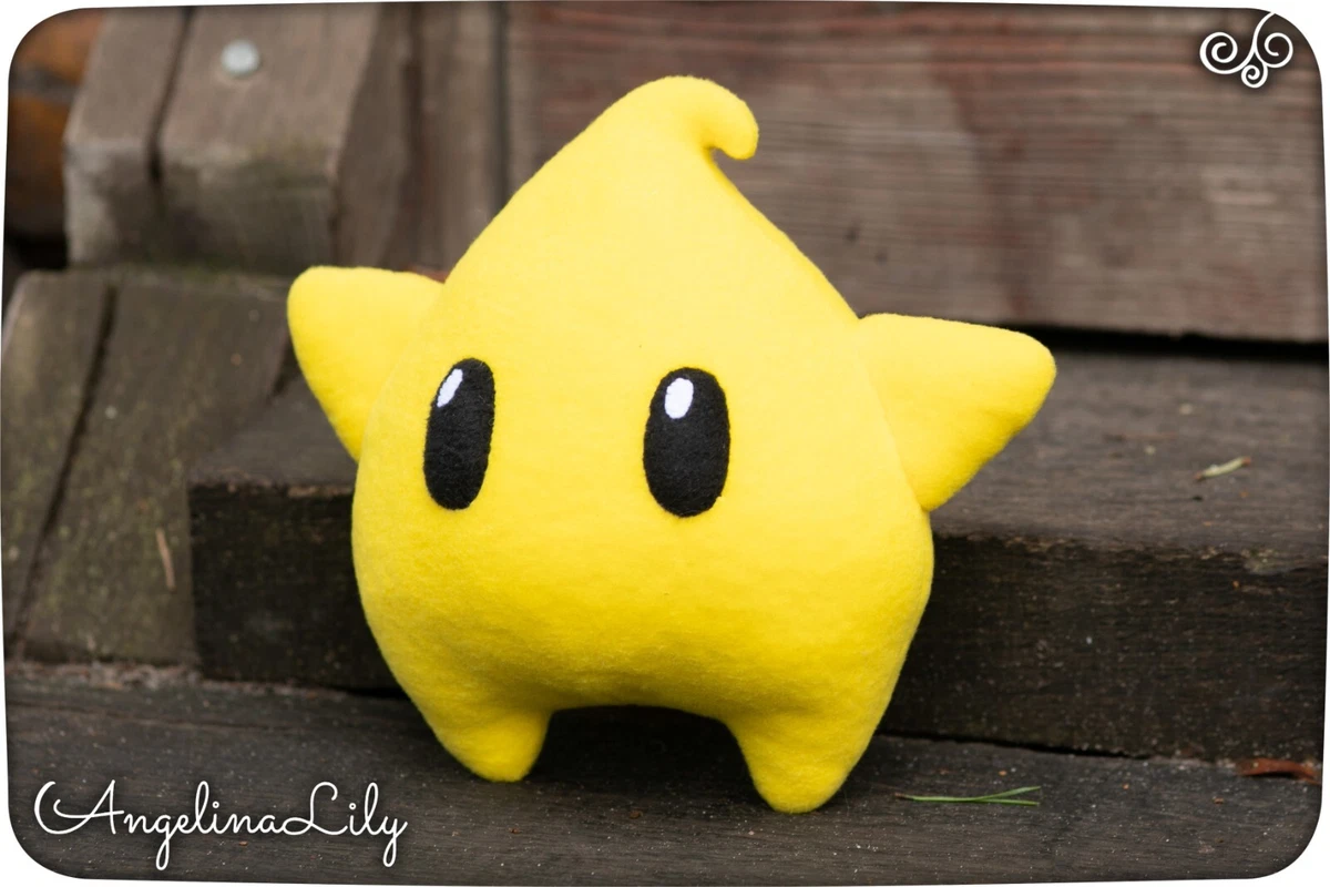 Luma plushie, yellow soft star, 8 in, handmade plush, made to order