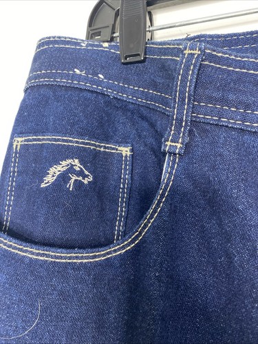 Vintage Jordache Jeans Men's 40x28.5 Blue Cotton Denim Boot Cut 80s Dark Wash - Picture 11 of 12