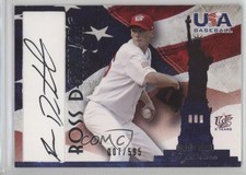 2007 USA Baseball National Signature Black Ink /595 Ross Detwiler Auto 00uy