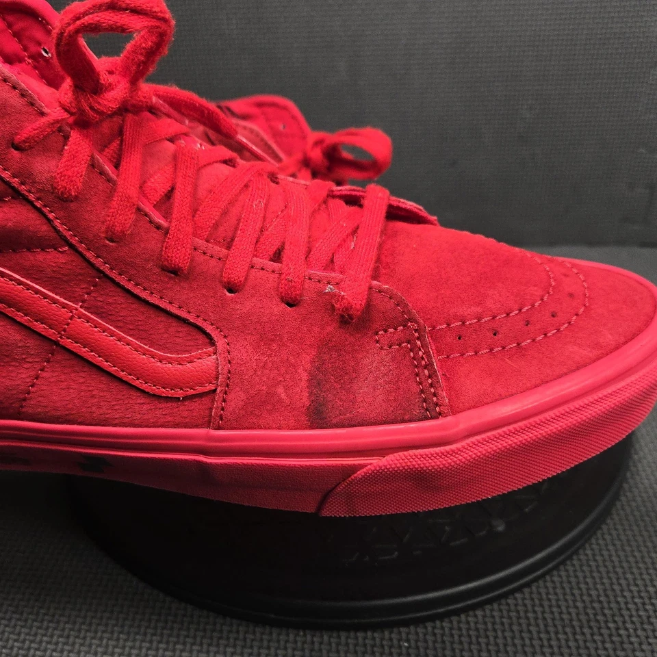 Vans Sk8-Hi Shoes Mens Size 10.5 Red Suede High Top Skate Sneakers Casual - Image 2 of 4