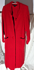 I.B. DIFFUSION Small Cardigan Sweater Coat Bright Red Mohair Blend Oversized/