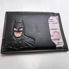 Personalized Leather Bat Wallet Superhero Mask Card Holder Heroic ID Wallet 