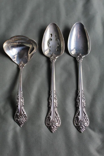 International Masterpiece Sterling Silver 3 Piece Gravy Soup Ladle Slotted Spoon