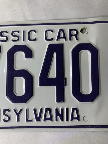Pennsylvania License Plate - Classic Car - Purple on White - Good Condition - Picture 4 of 6