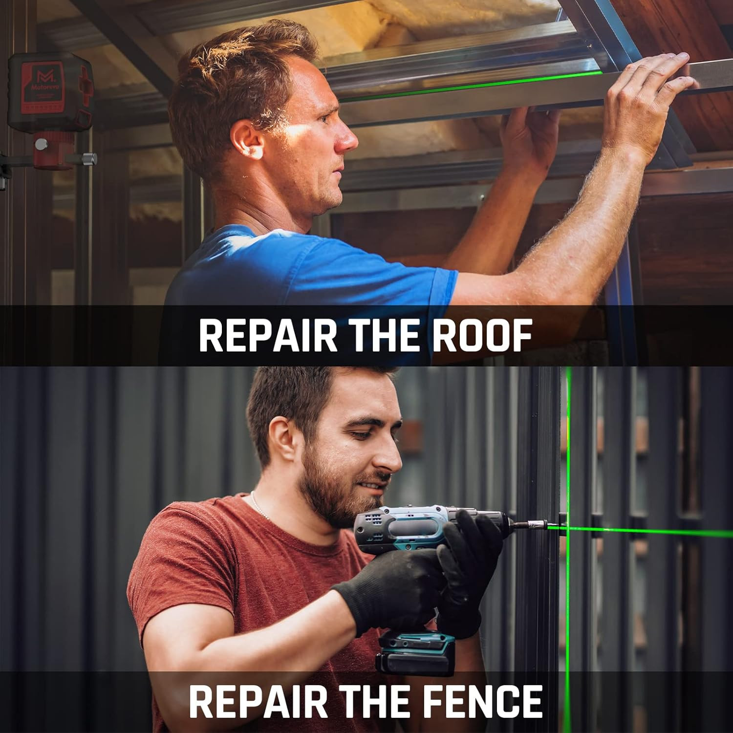 Laser Level, 100 Feet Self Leveling Laser Level, Green Cross Line Rotary Lasers,