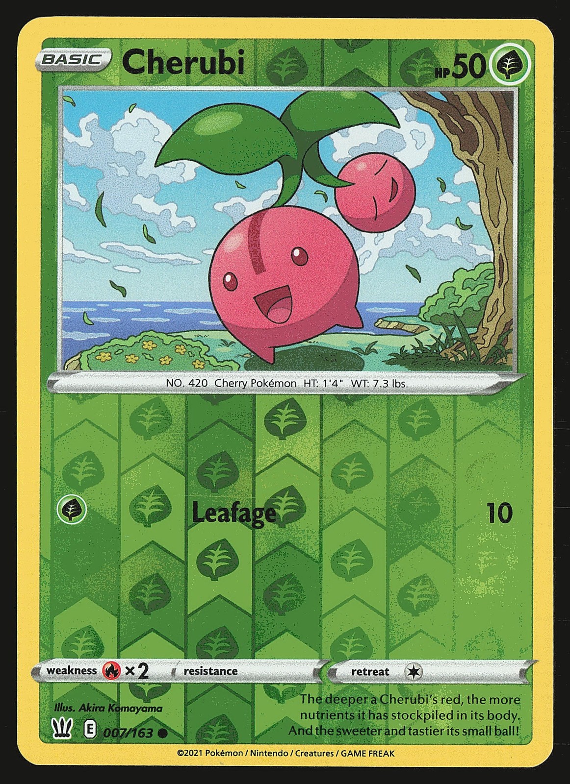 SWSH05: Battle Styles Cherubi #007/163 Reverse Holo Pokemon Card