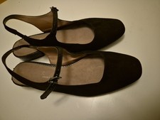 WOMENS NEXT SLINGBACKS SUEDE SHOES UK7 BLACK