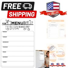 Magnetic Weekly Meal Planner for Refrigerator, 8x12'' Dry Erase Menu Board, S...