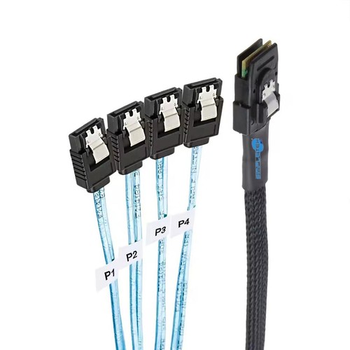 Mini Sas Sff-8087 To 4 X Sata Converter Cable 75Cm Hard Disk Nas Server - Picture 3 of 7
