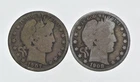 1892-1915 Lot 2 1907-O 1908-O Barber 90% Half Dollars - Coin Collection *931