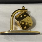 Vintage Casino Spinning Dice Desk Clock Gold Tone Working Quartz Reno Man Cave — photo 6