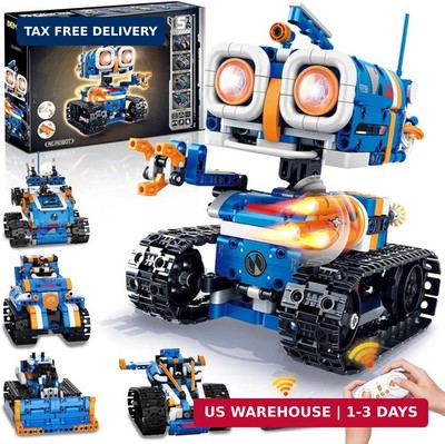 Demkia 5in1 STEM Robot Building Kit, 560 PCS APP/Remote Control Mech RC Robotics