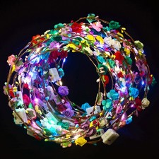 QSJQAMG 30 Pcs LED Flower Crown Headband,led Headbands,Light Up 30 Pcs, wu