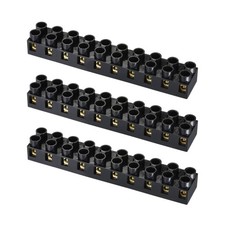 500V 20A Terminal Block Dual Row 10 Positions Screw Electric Barrier Strip,3PCS