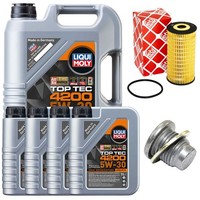 MotoröL Filter Set 5W-30 Liqui Moly 9 Liter + Schraube FüR Opel Movano B 2.3