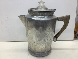 Mid-Century Aluminum Stovetop Coffee Pot Percolator-Camping Made In USA