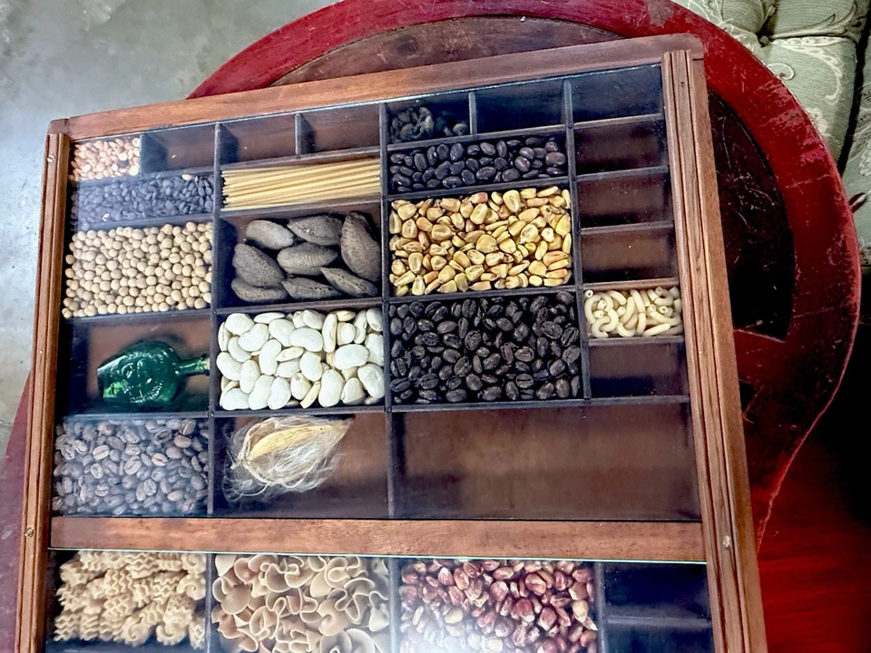 Antiguo cajón bandeja impresora prensa letras - rústico reutilizado colgante de pared Foto 4 de 4