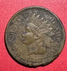 1867 US Indian Head Cent! Strong "LIBERTY" Shows! VF Details! Old US Coin!
