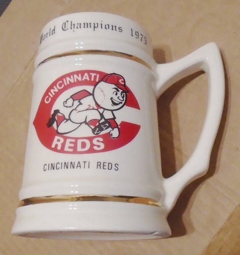 Vtg MLB Cincinnati Reds World Champions 1975 Ceramic Stein Mug Made in USA - Picture 8 of 8