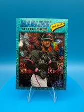 2026 Topps Heritage Otto Lopez #345 Chrome Aqua Sparkle Refractor Marlins Card