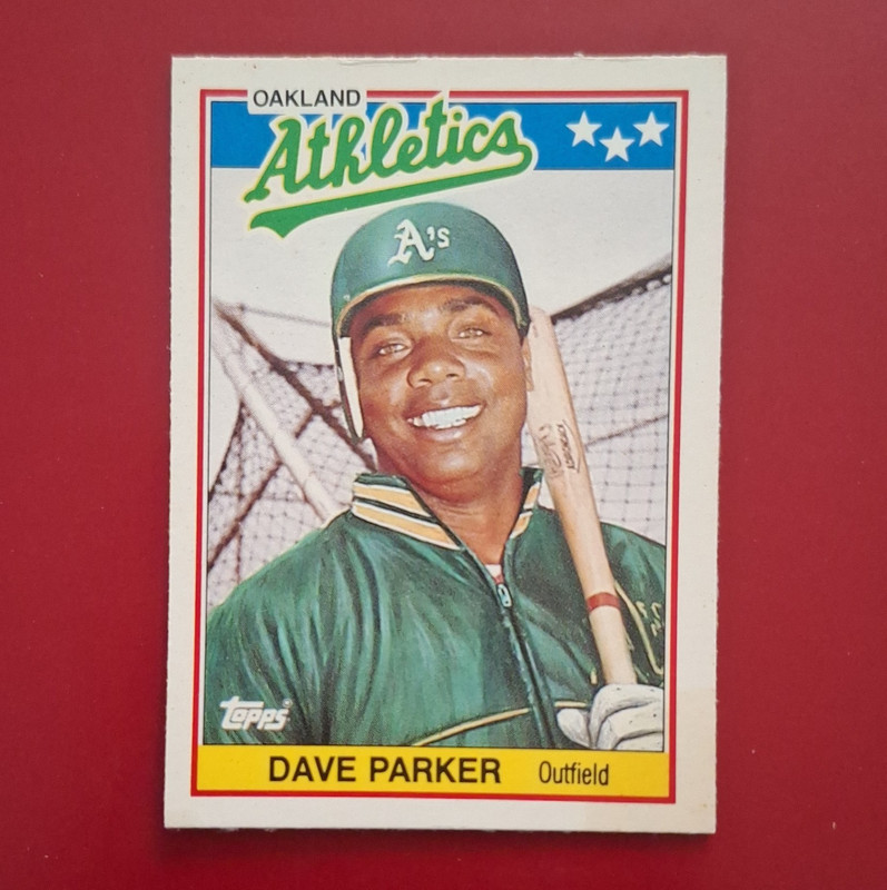 Topps 1988 MLB Card Lot (3) - Dave Parker #55, Valenzuela #80, Eric Davis #18