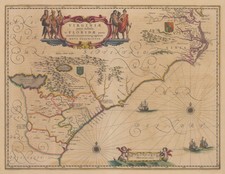 Map Of North  South Carolina  Georgia 1650 Vintage Historic Map Poster Print