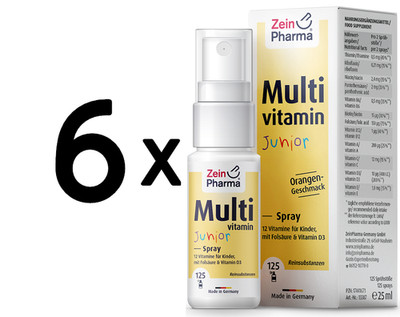 6 x Zein Pharma Multivitamin Junior - 25ml Spray (466,33 EUR/L)