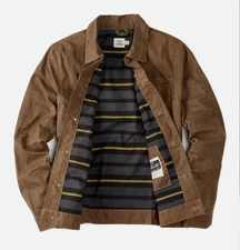 Large- Flint and Tinder Waxed Trucker Jacket  Flannel Lined Huckberry Brown Coat