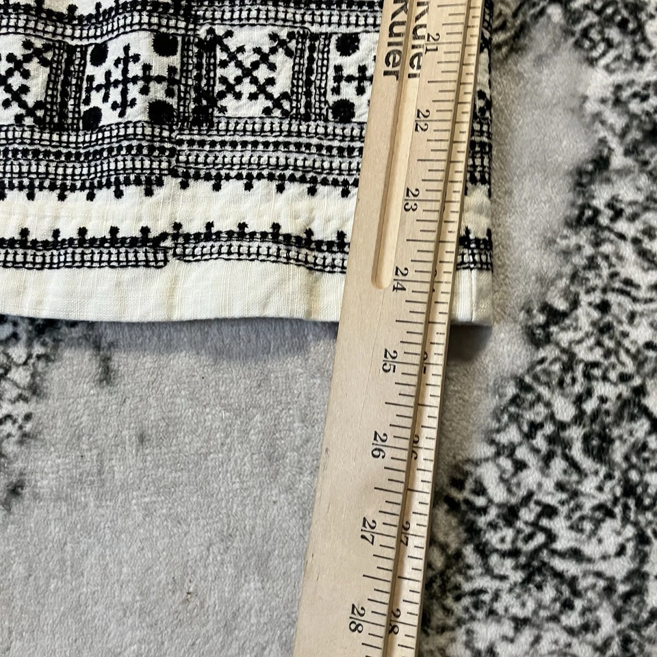 Pantalones Tahari para mujer talla 10 bordados al tobillo negro blanco mezcla de lino costero Foto 4 de 4