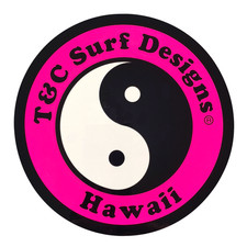 T C Town Country Surf Designs Hawaii Sticker 2" SMALL Authentic T C Pink