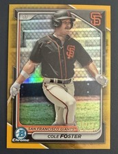 2024 Bowman Sapphire Edition - Chrome Prospects Cole Foster #BCP-83 Gold /50 RC