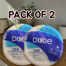 Dixie Ultra Disposable Paper Plates, 6.5"  Multi-Color, 2X125 Count PACK OF 2