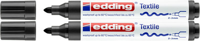 2x edding 4500 Textilmarker schwarz