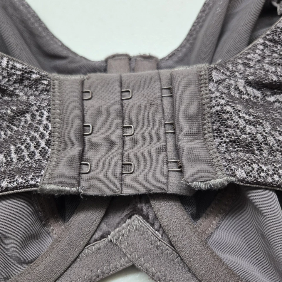 Lilyette Women Bra 38DD Taupe Animal Print Minimizer Underwired Lace Bow - Image 3 of 4