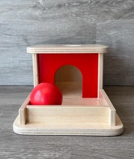 Monti Kids Wooden Montessori Aligned Toy Original Level 1 Object Permanence Box