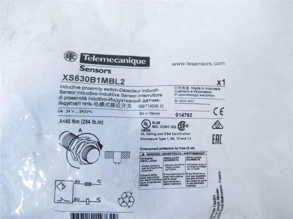 245990 New-No Box; Telemecanique XS630B1MBL2 Proximity Sensor 30mmNC;M30 - Image 2 of 4