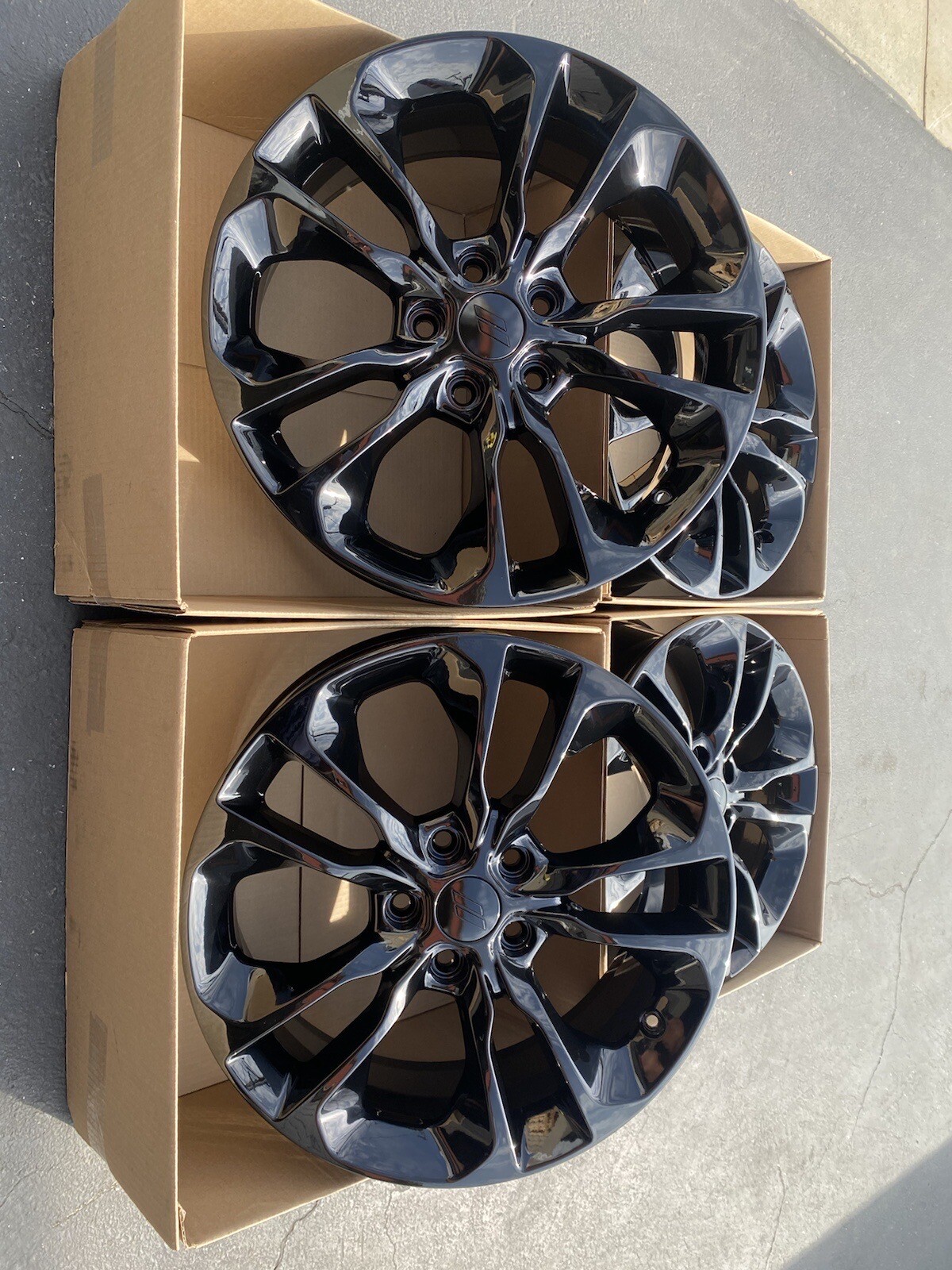 20" DODGE DURANGO GLOSS BLACK WHEELS RIMS FACTORY OEM 20192020 SET OF