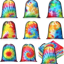 24 Pcs 7X5 Inch Tie Dye Drawstring Bags Tie Dye Goodie Bags Reusable Polyester C