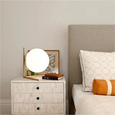 Lampada da tavolo 1 sfera lume supporto abat jour per comodino bronzo g9 d34