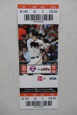 GIANTS VS PHILLIES 7/10/2015 FULL TICKET ~ HUNTER PENCE (GRAND SLAM HR)