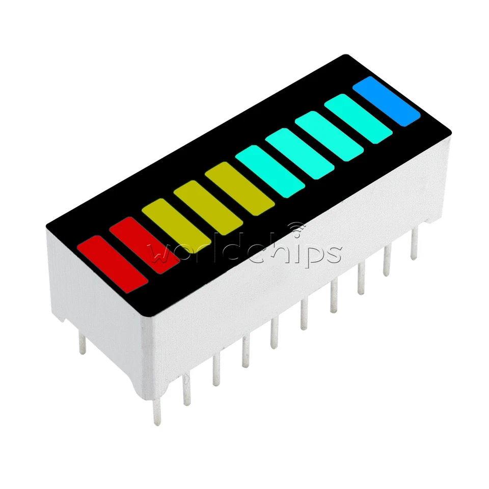 5PCS 10 Segment Colorful LED BAR Graph Indicator DIP Red Green Blue Yellow - Image 3 of 4