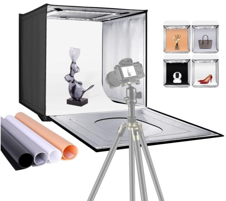 AMZDEAL 16x16x16 PORTABLE PHOTO BOX STUDIO LEDS AJUSTABLE LIGHTING