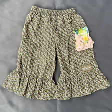 Matilda Jane House Of Clouds Audrey Ruffles Bottoms/Pants Girls 4 Brown Floral