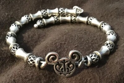 ALEX AND ANI DISNEY PARK Mickey Mouse Filigree Gypsy Wrap Bracelet Silver