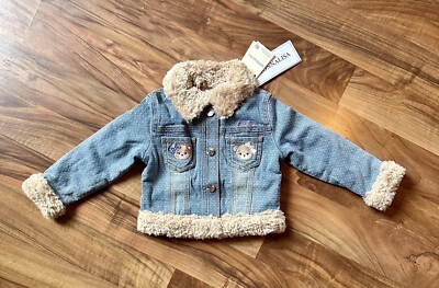 Monnalisa zauberhafte Jeansjacke mit Pelz, 3 Jahre, NEU